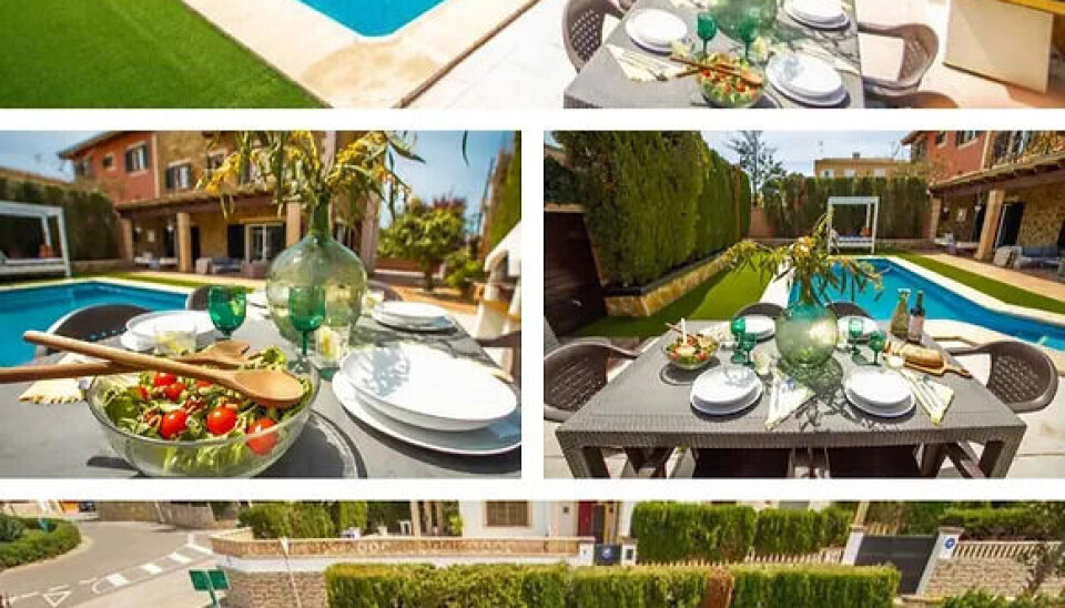 Dessa bilder används på webbplatsen för M-T-R Holiday Rental, men de är stulna från en annons på Airbnb.